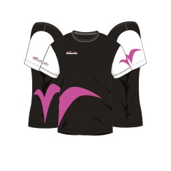 TEE-SHIRT NOIR FUCHSIA