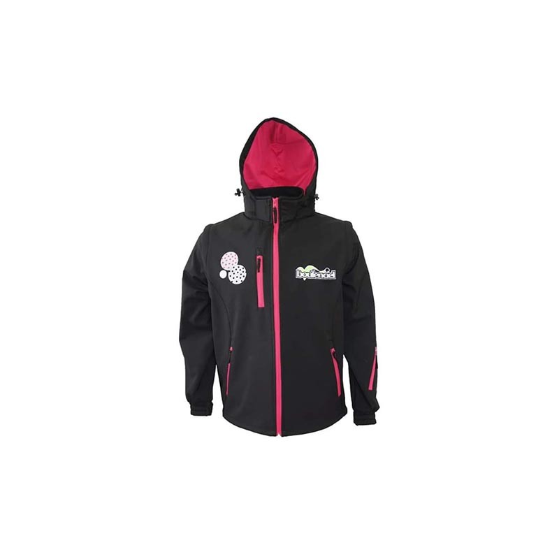 Softshell nero/fucsia